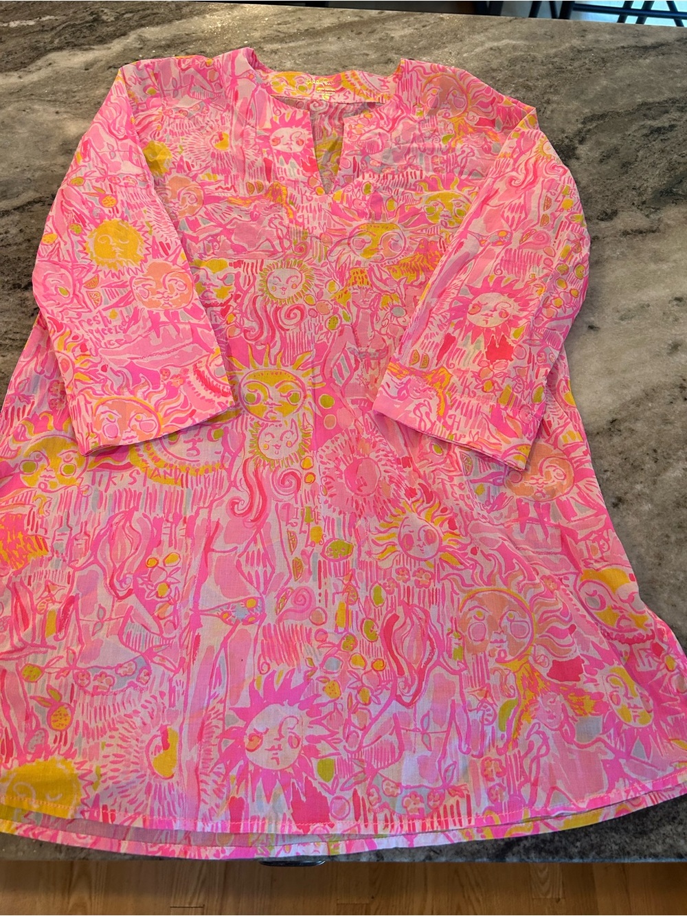 Lilly Pulitzer Pink & Yellow Sun Print Tunic Dress never worn
